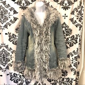 Denim and Faux Fur 90’s Jacket